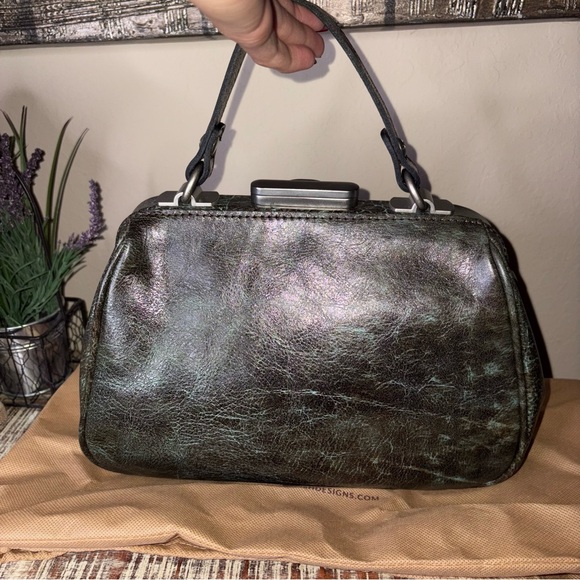 Patricia Nash Floral Embossed Shoulder Bag - Brown and Turquoise - Picture 5 of 9